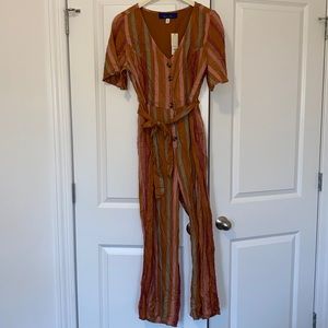 Francesca’s Striped Jumpsuit